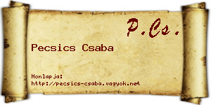 Pecsics Csaba névjegykártya